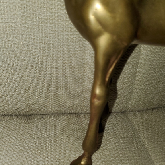 LARGE ANTIQUE LARGE BRASS STALLION HORSE SCULPTURE STATUE ART FIGURE - Picture 4 of 5